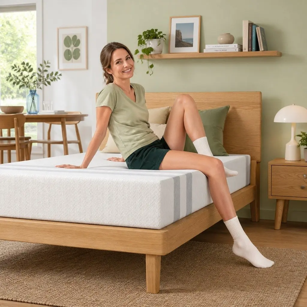 King Single Mattress Gel Memory Foam 20cm White Dual-Sided Medium Soft Firm