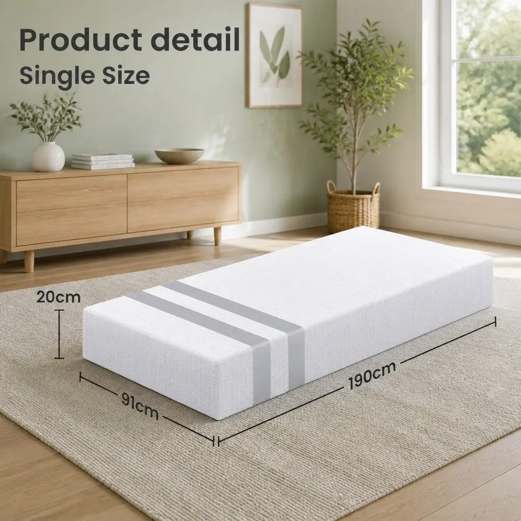 Single Memory Foam Mattress 20cm Gel-Infused