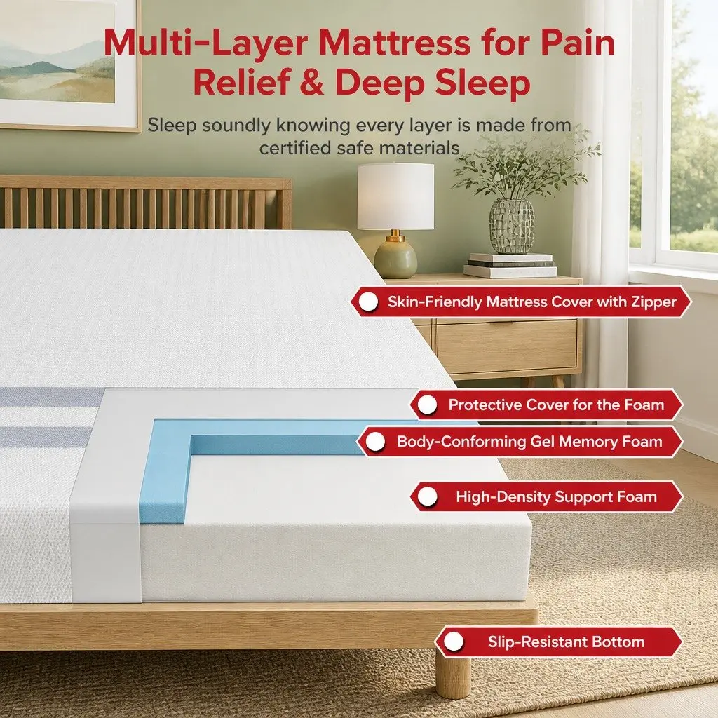 Single Memory Foam Mattress 20cm Gel-Infused