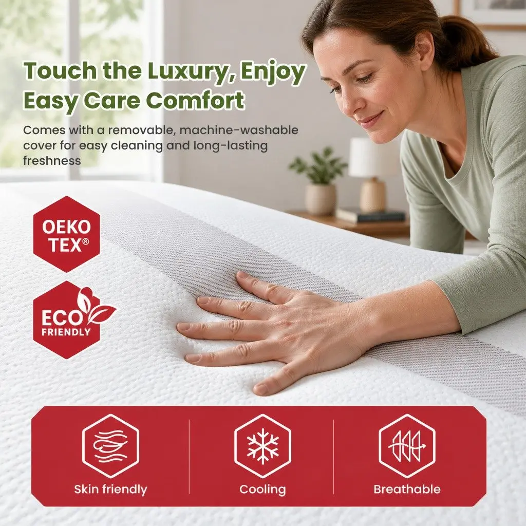 Double Memory Foam Mattress 25cm Reversible Medium Firm Sleep Bedding White