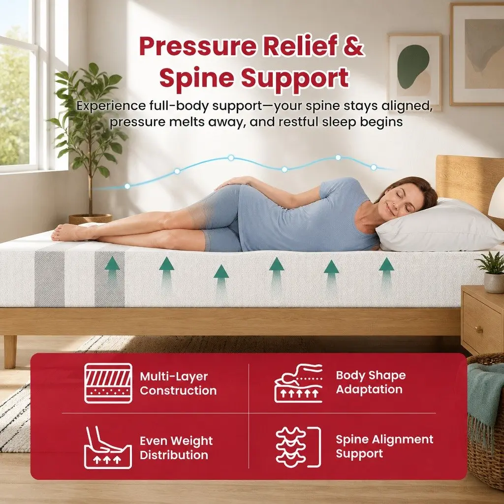 Double Memory Foam Mattress 25cm Reversible Medium Firm Sleep Bedding White
