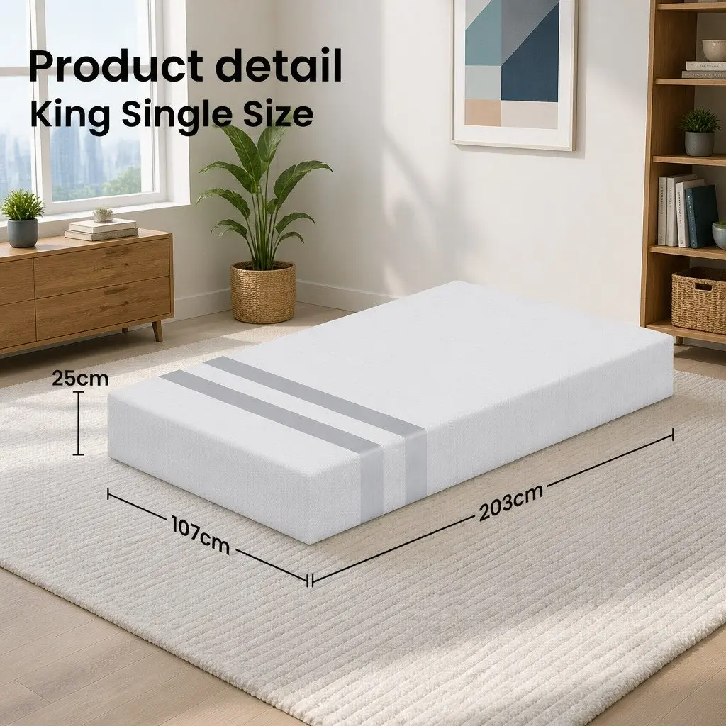 Reversible King Single Memory Foam Mattress 25cm