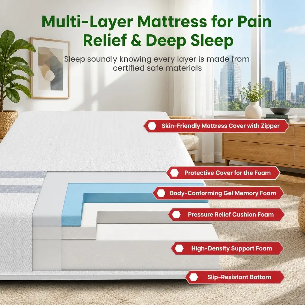 Reversible King Single Memory Foam Mattress 25cm