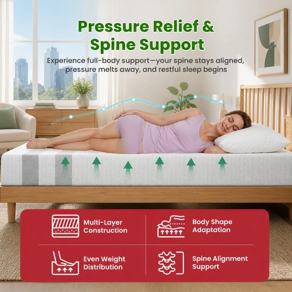 Reversible King Single Memory Foam Mattress 25cm