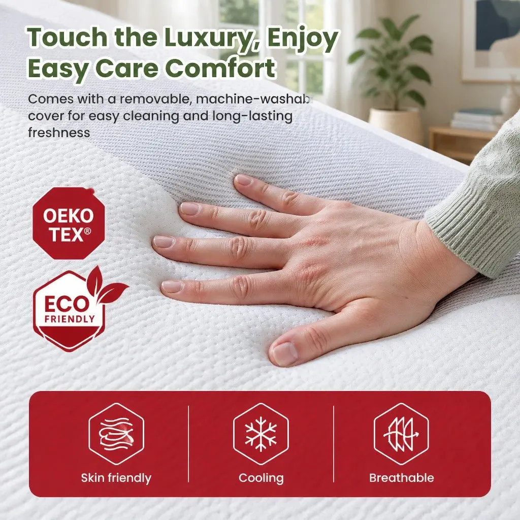 Queen Memory Foam Mattress Gel-Infused 25cm White