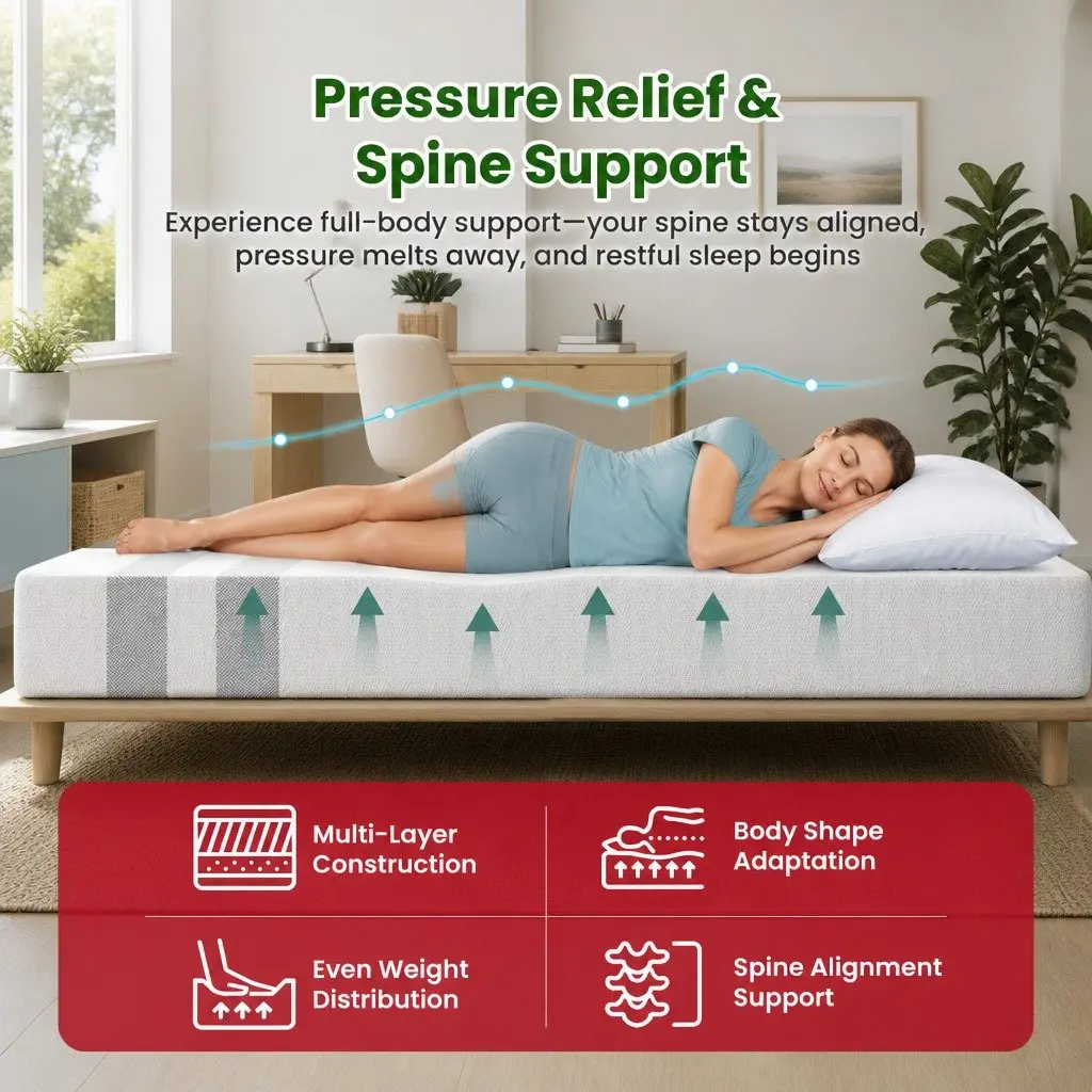Single Memory Foam Mattress Gel-Infused 25cm White Medium Firmness Reversible