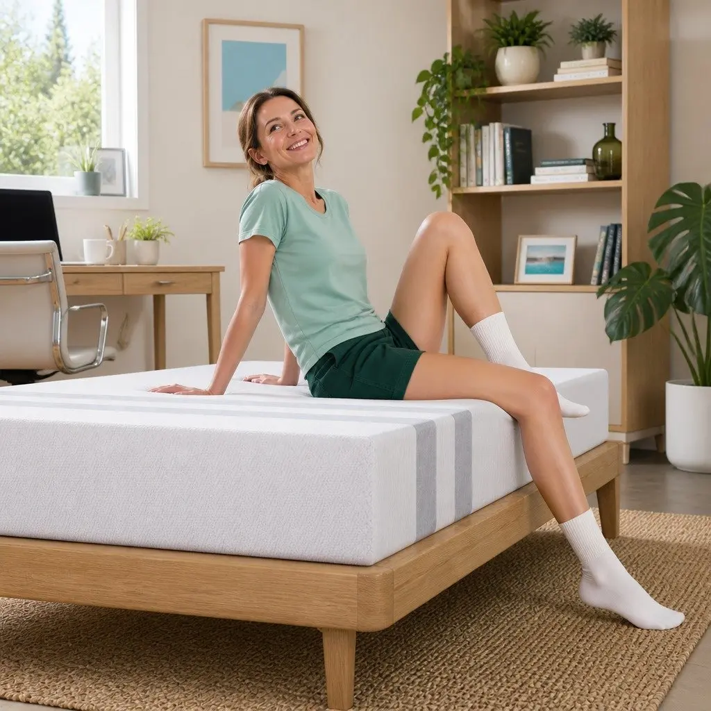 Single Memory Foam Mattress Gel-Infused 25cm White Medium Firmness Reversible