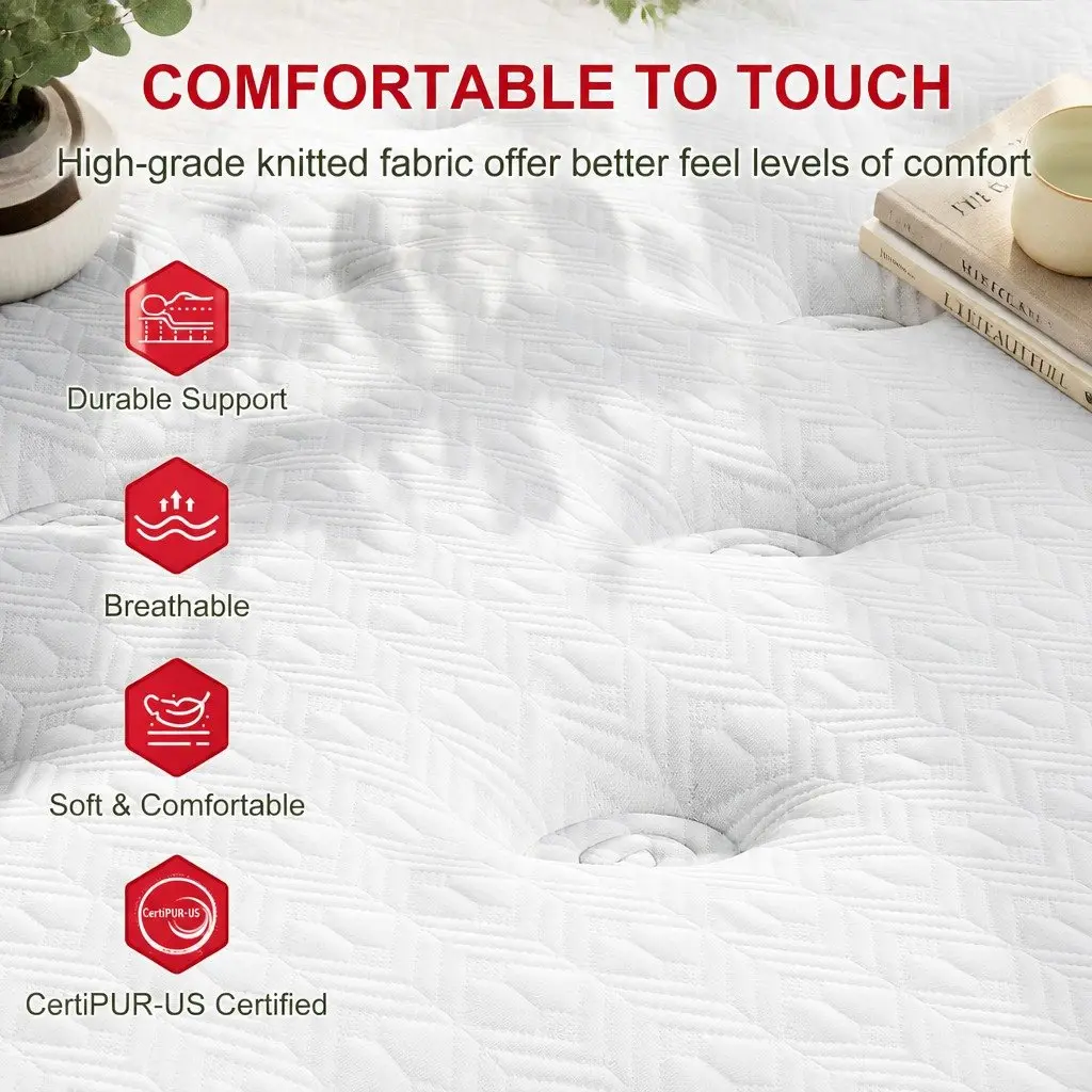 Single Latex Hybrid Mattress 34cm Medium Firm White