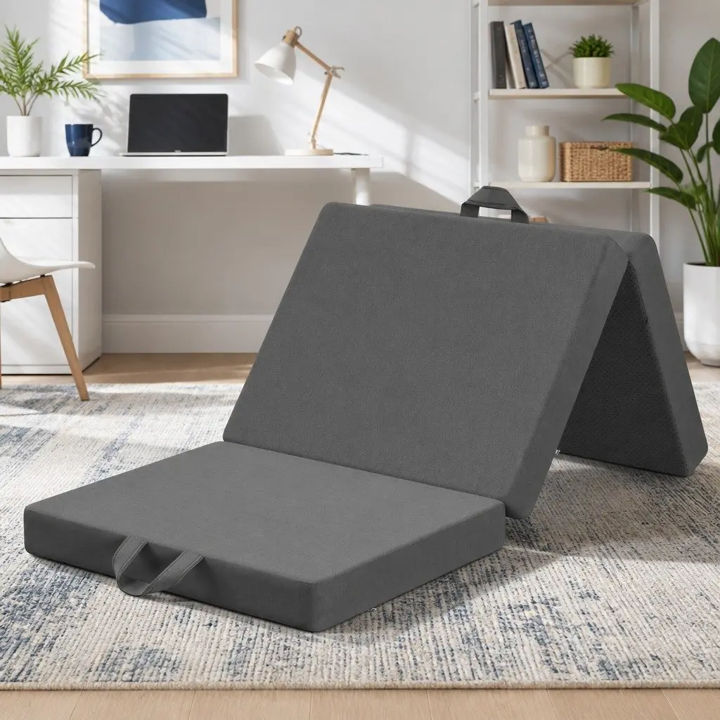 Portable Small King Single Folding Mattress with 3 Layers