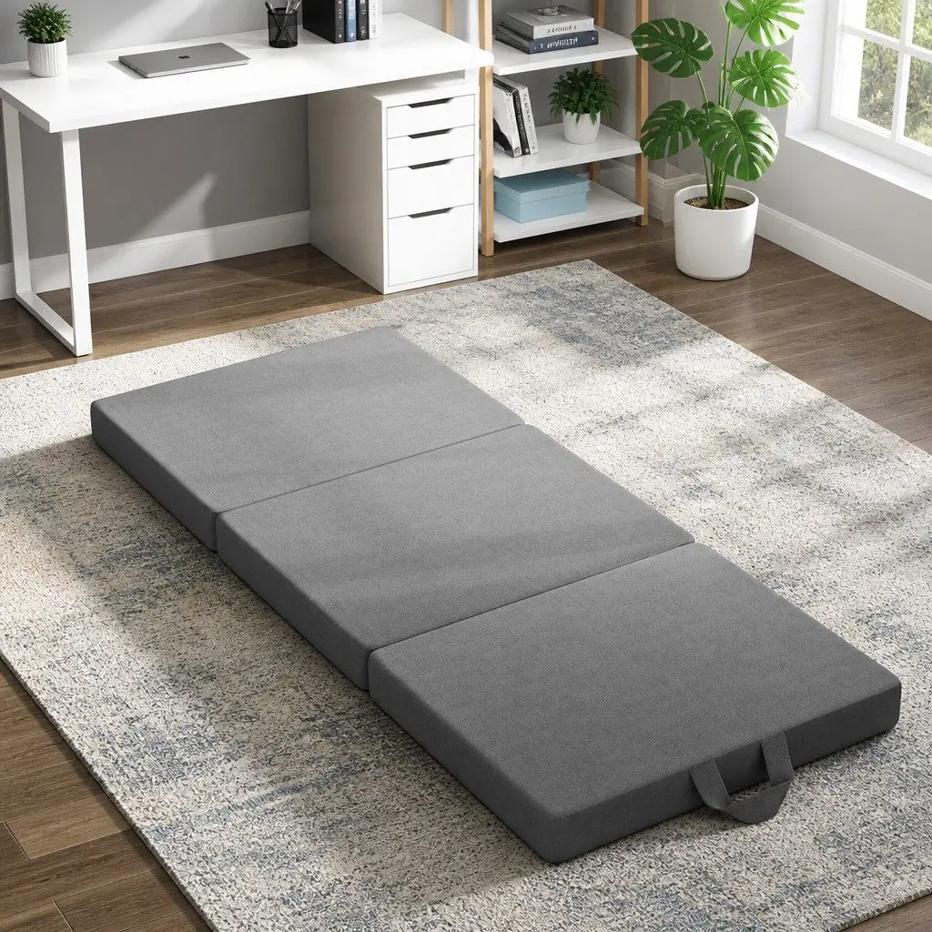 Portable Small King Single Folding Mattress with 3 Layers