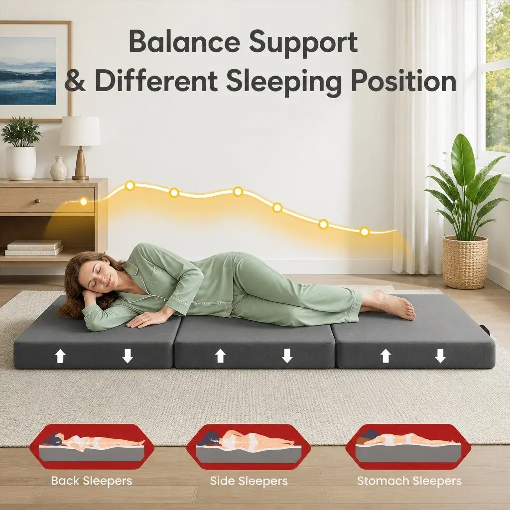 Portable Folding Mattress 180x70cm Trifold Foam