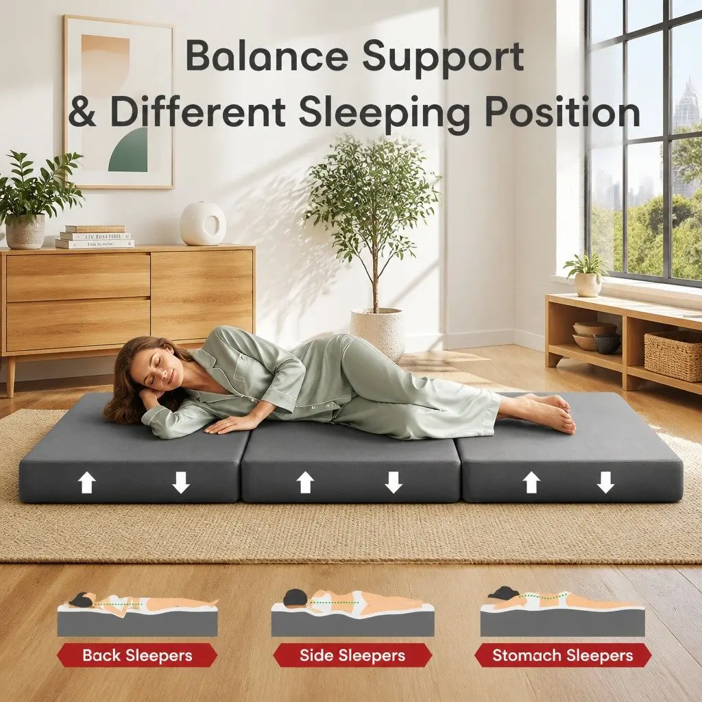 King Single Folding Mattress with Firm Foam