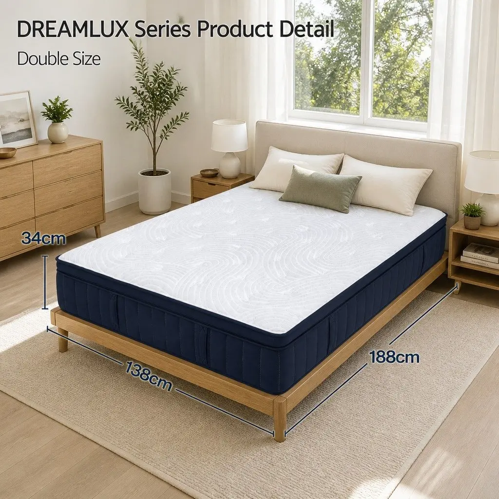 34cm Medium Soft Hybrid Pocket Spring Mattress