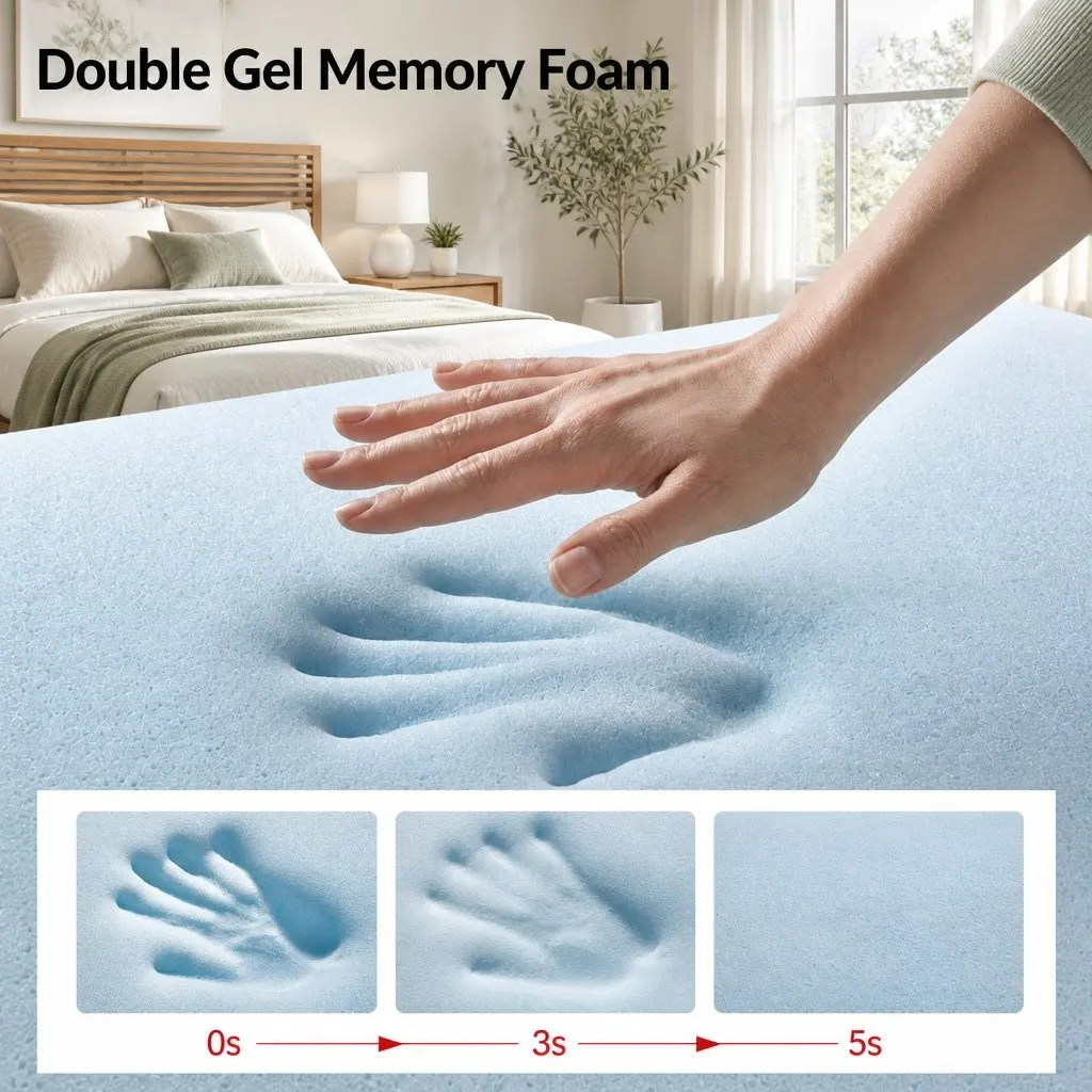 Queen Mattress Pocket Spring Hybrid 34cm Medium Firm Cooling Tencel Fabric White Black