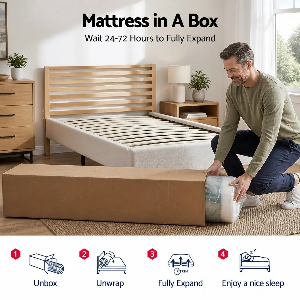 Single Mattress Hybrid Pocket Spring Gel Memory Foam 34cm Medium Soft Cooling
