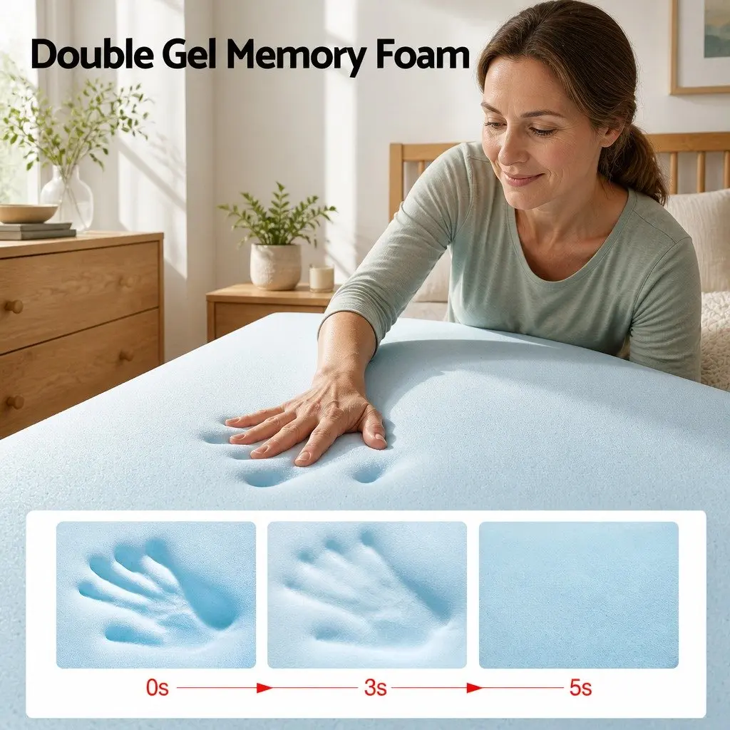 Single Mattress Hybrid Pocket Spring Gel Memory Foam 34cm Medium Soft Cooling