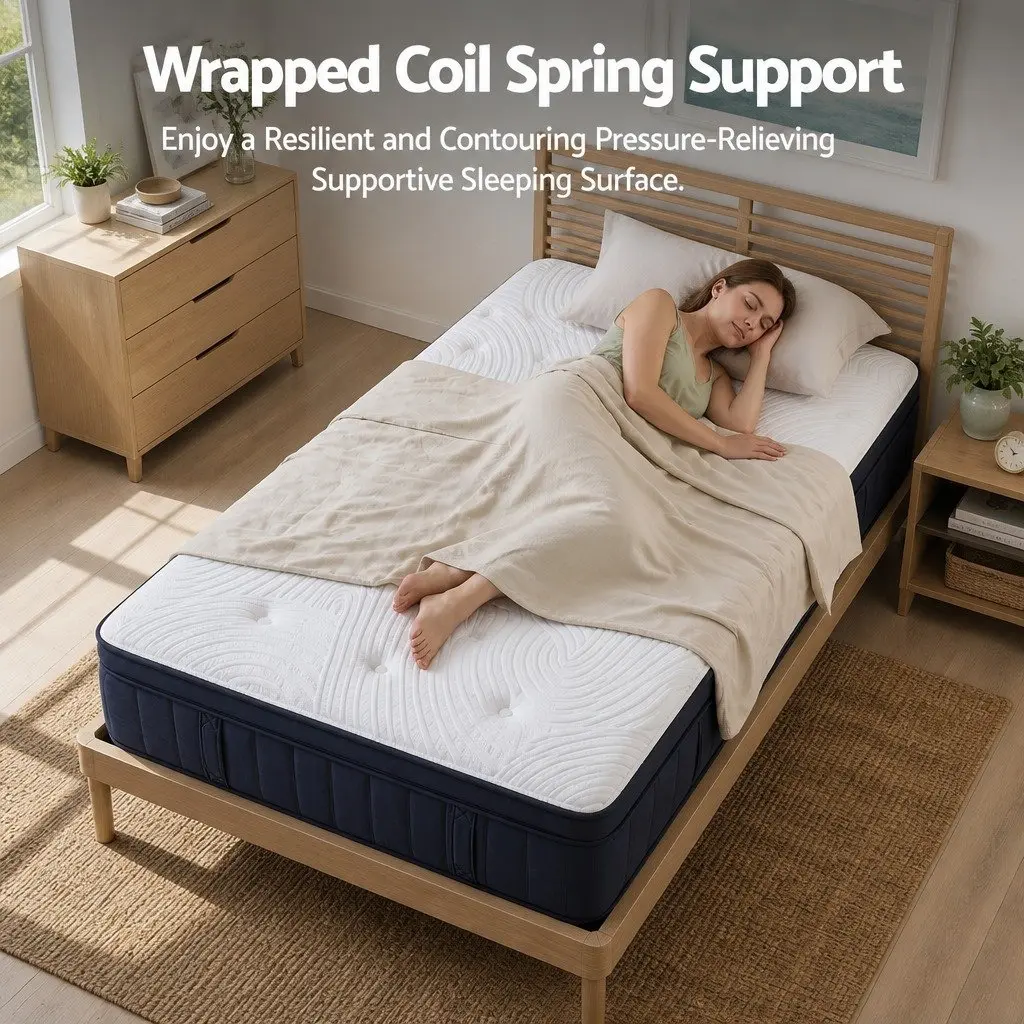 Single Mattress Hybrid Pocket Spring Gel Memory Foam 34cm Medium Soft Cooling