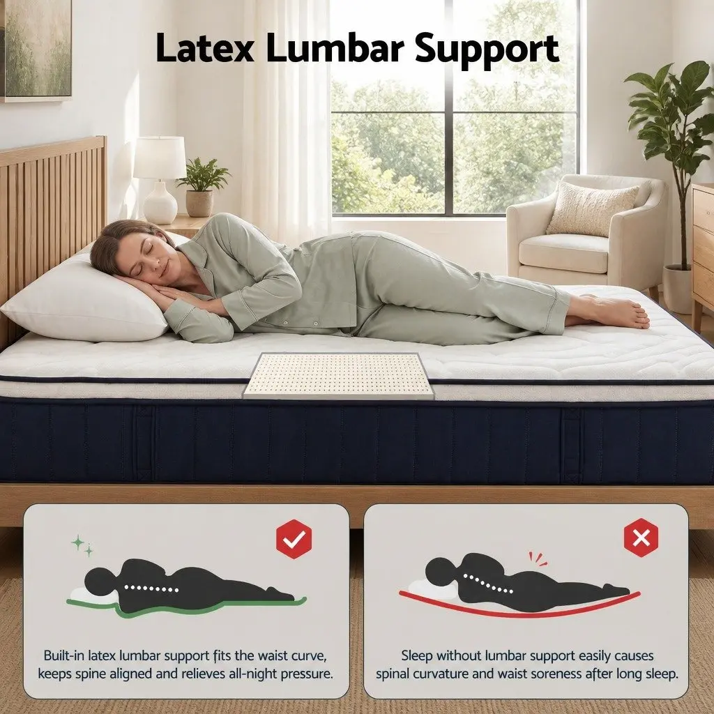 30cm Medium Firm Queen Mattress with Lumbar Support