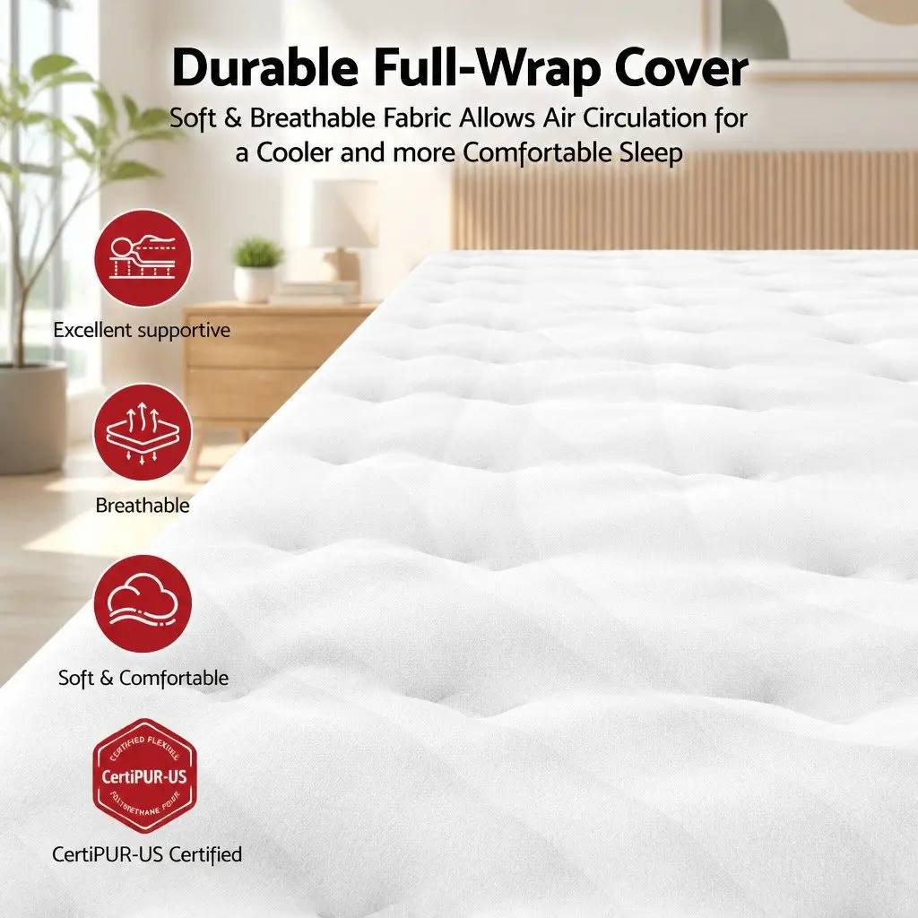 30cm Medium Firm Queen Mattress with Lumbar Support