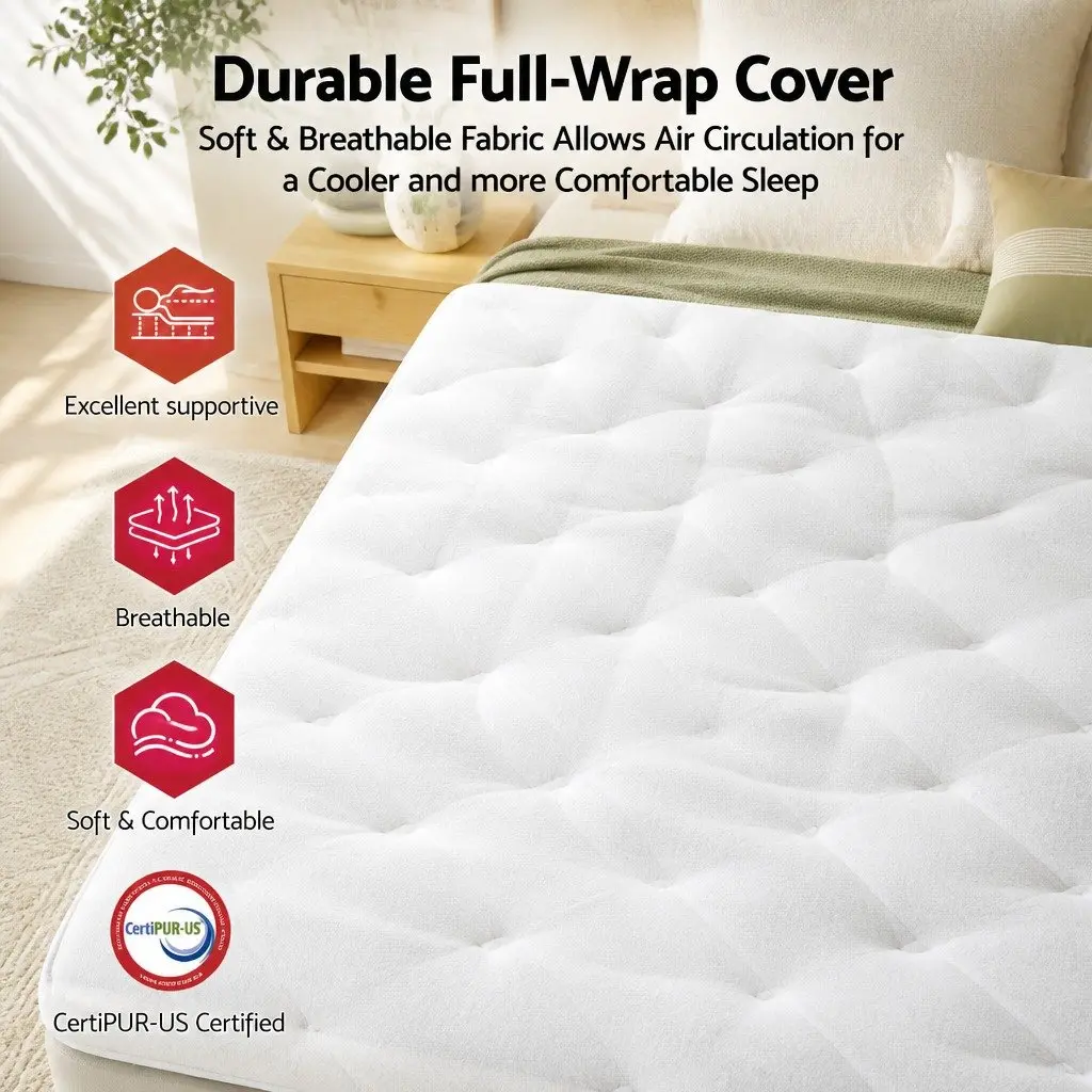 30cm Medium Firm Pocket Spring Mattress with Latex Support