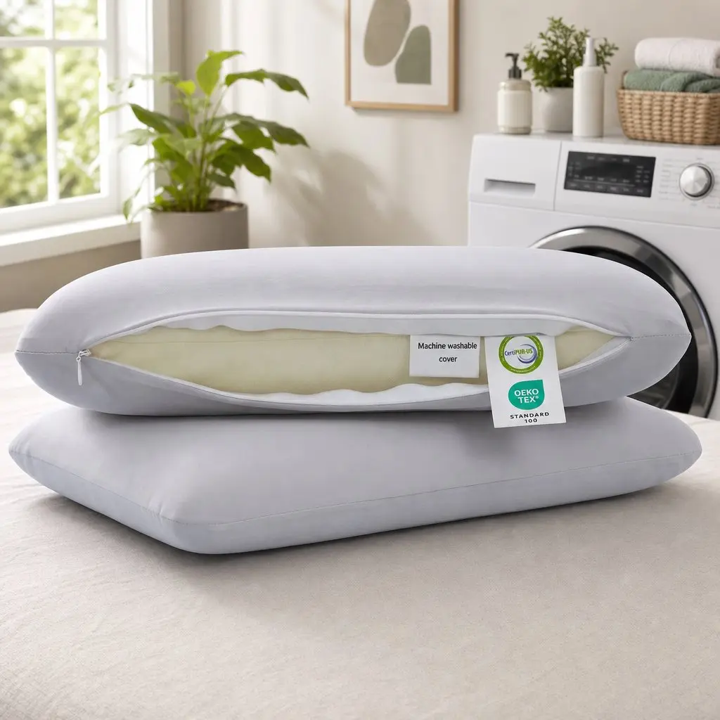 Memory Foam Pillows Queen Size Set of 2 Cooling Bed Pillows for Hot Sleepers