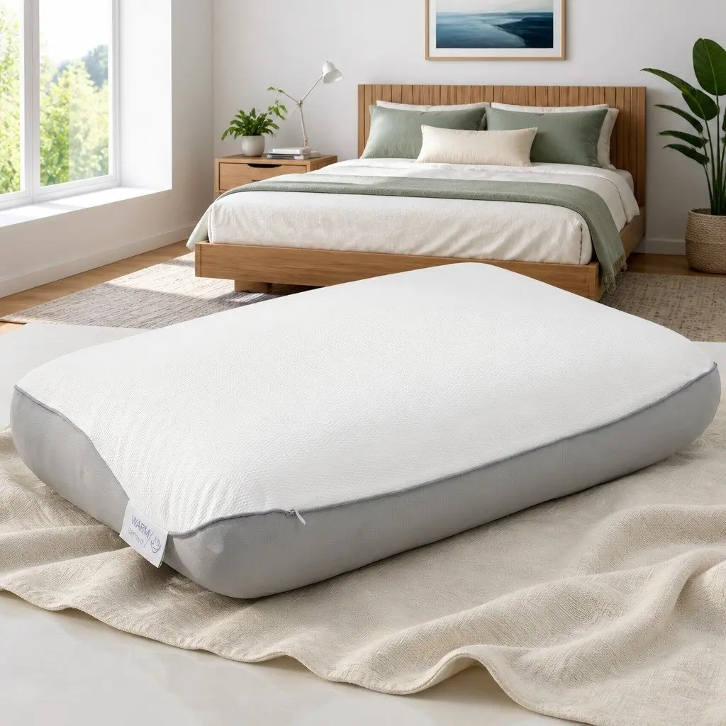Queen Dual-Sided Cooling Memory Foam Pillow 65x40x14cm