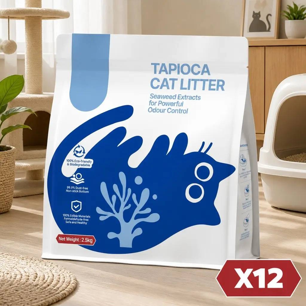 Cat Litter Tapioca 30kg Blue Dust Free Plant-Based Odour Control
