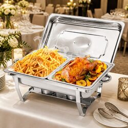 Professional 9L Bain Marie Chafing Dish Set in Stainless Steel