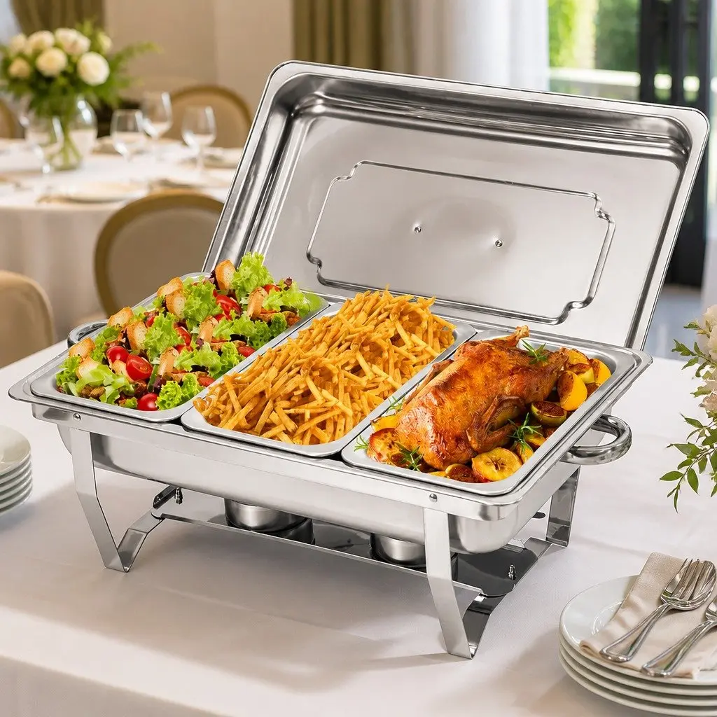 Stainless Steel 3x3L Chafing Dish Set for Buffets