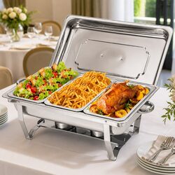 Durable Stainless Steel 3x3L Chafing Dish Set for Buffets