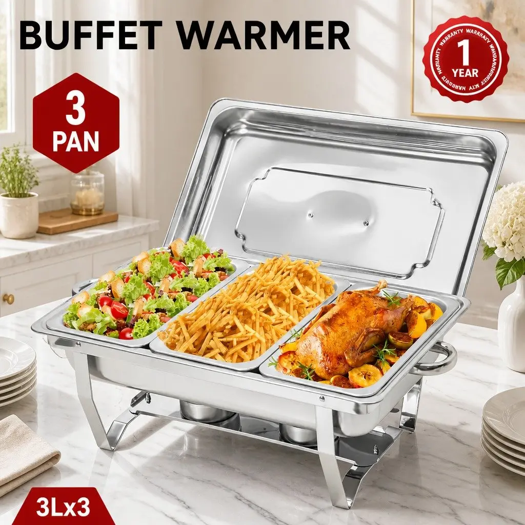 Stainless Steel 3x3L Chafing Dish Set for Buffets