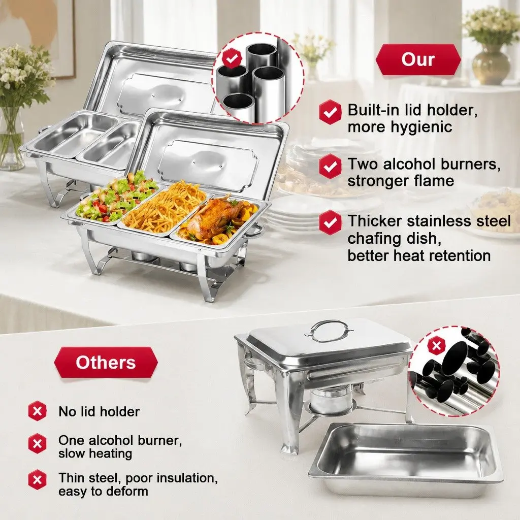 Stainless Steel 3x3L Chafing Dish Set for Buffets