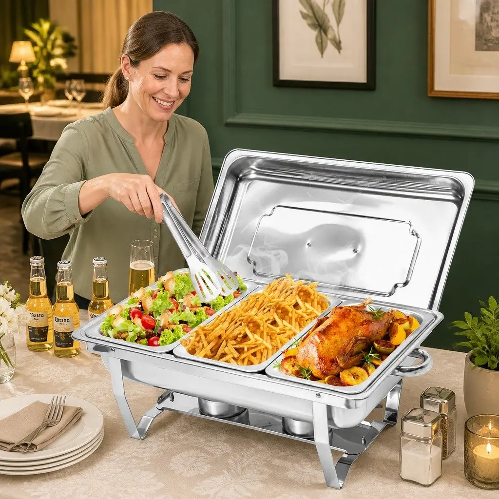 Stainless Steel 3x3L Chafing Dish Set for Buffets