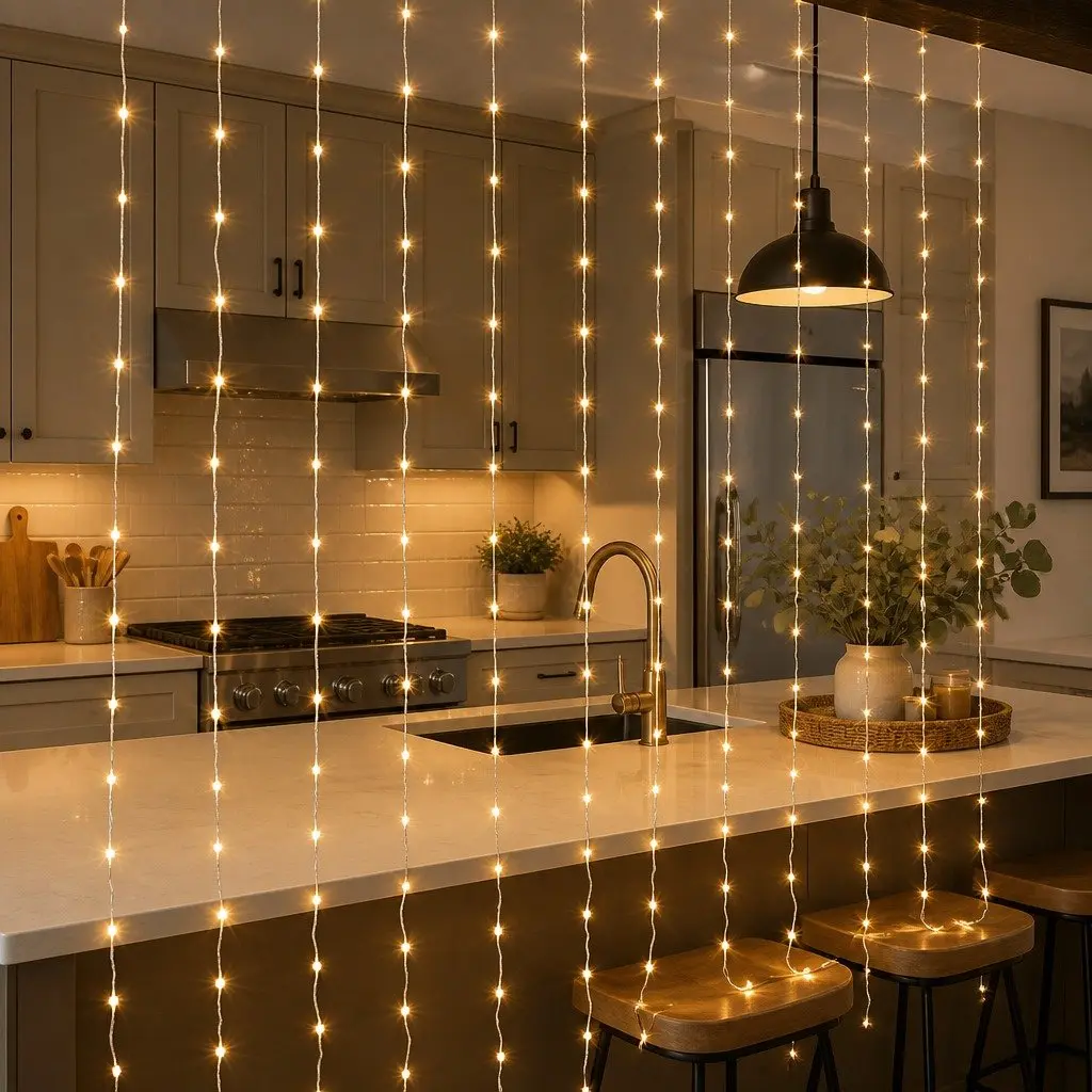 Curtain String Lights 300 LED Warm White 3M x 3M Indoor Outdoor