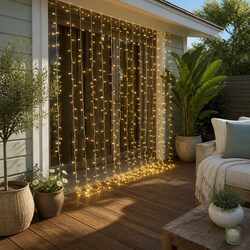 600 LED Warm White Curtain Light 6M x 3M for Events