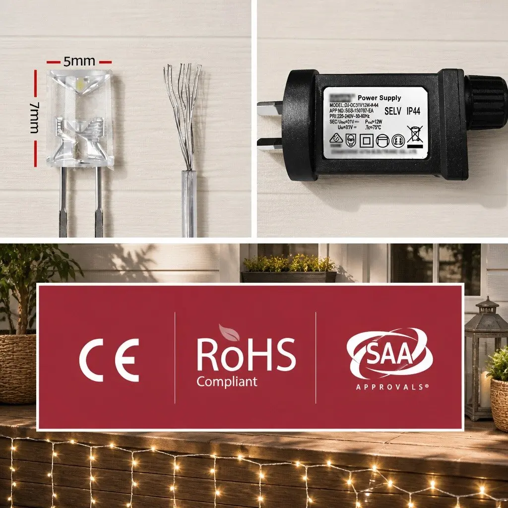Curtain Light Warm White 6M x 3M LED Indoor Outdoor