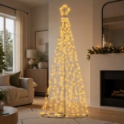 12FT Solar LED Christmas Tree with 400 Warm White Lights
