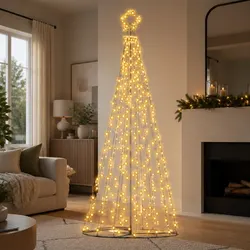 12FT Solar LED Christmas Tree with 400 Warm White Lights