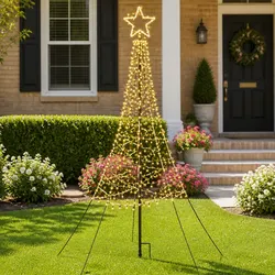 2.1m Solar-Powered Christmas Tree with 320 LED Lights