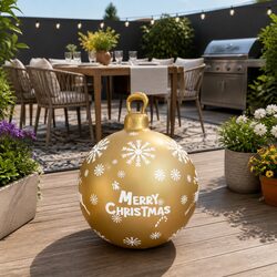 Festive 60cm Christmas Inflatable Bauble with Pump