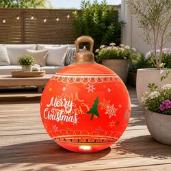LED Illuminated 60cm Red Christmas Inflatable Ball