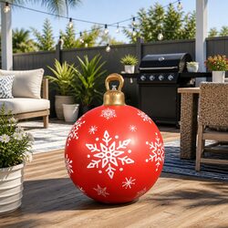 Durable 60cm Christmas Inflatable Bauble for Festive Decor