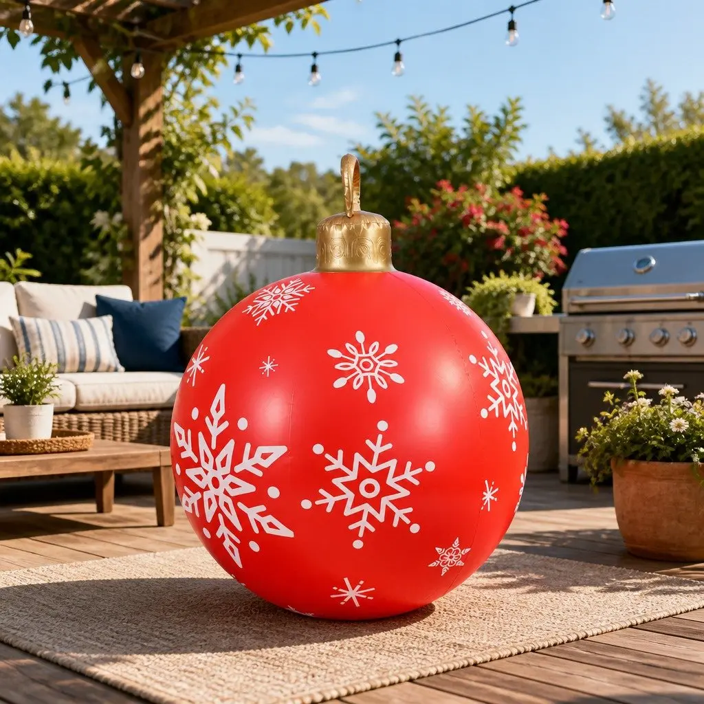 60cm Christmas Inflatable Bauble for Festive Decor