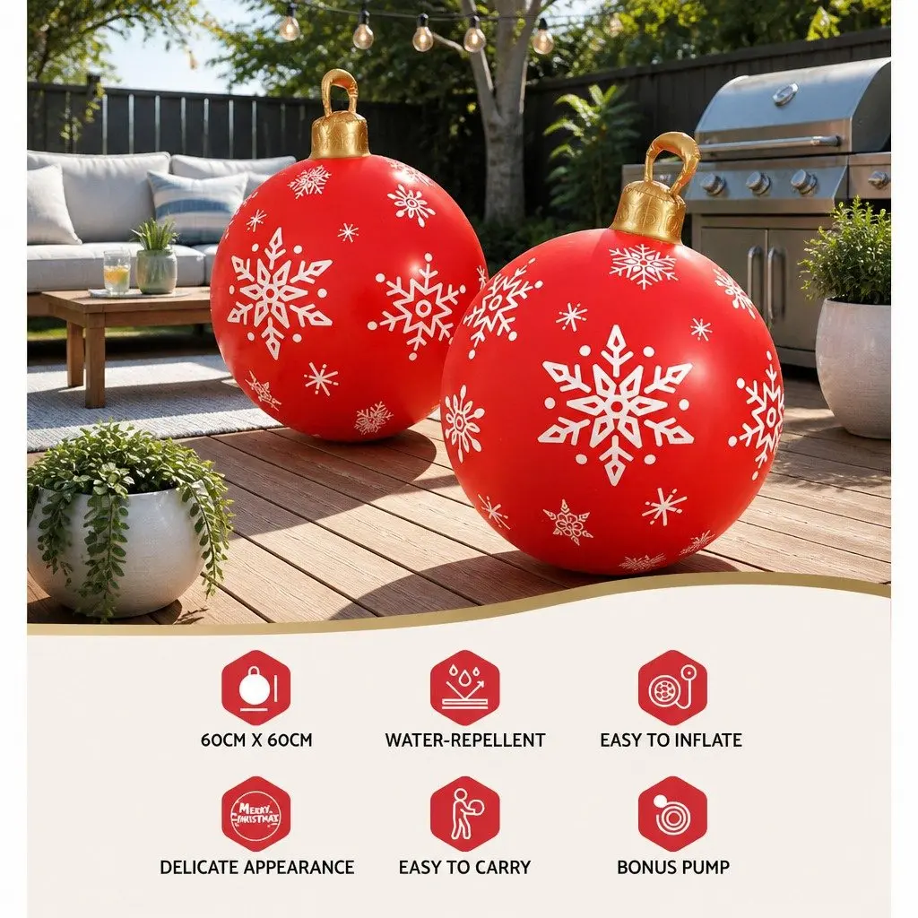 60cm Christmas Inflatable Bauble for Festive Decor