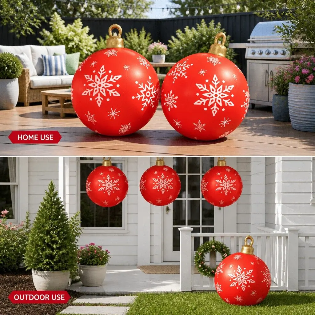 60cm Christmas Inflatable Bauble for Festive Decor