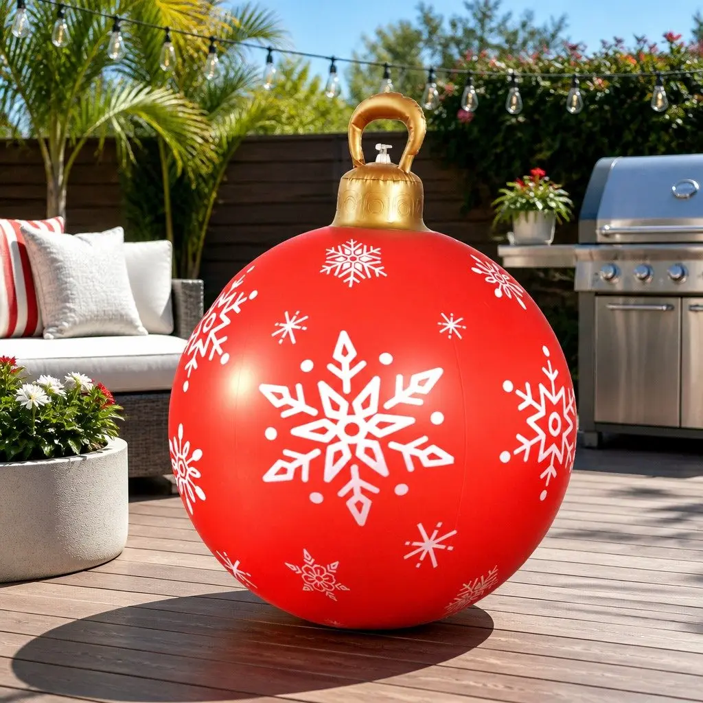 60cm Christmas Inflatable Bauble for Festive Decor
