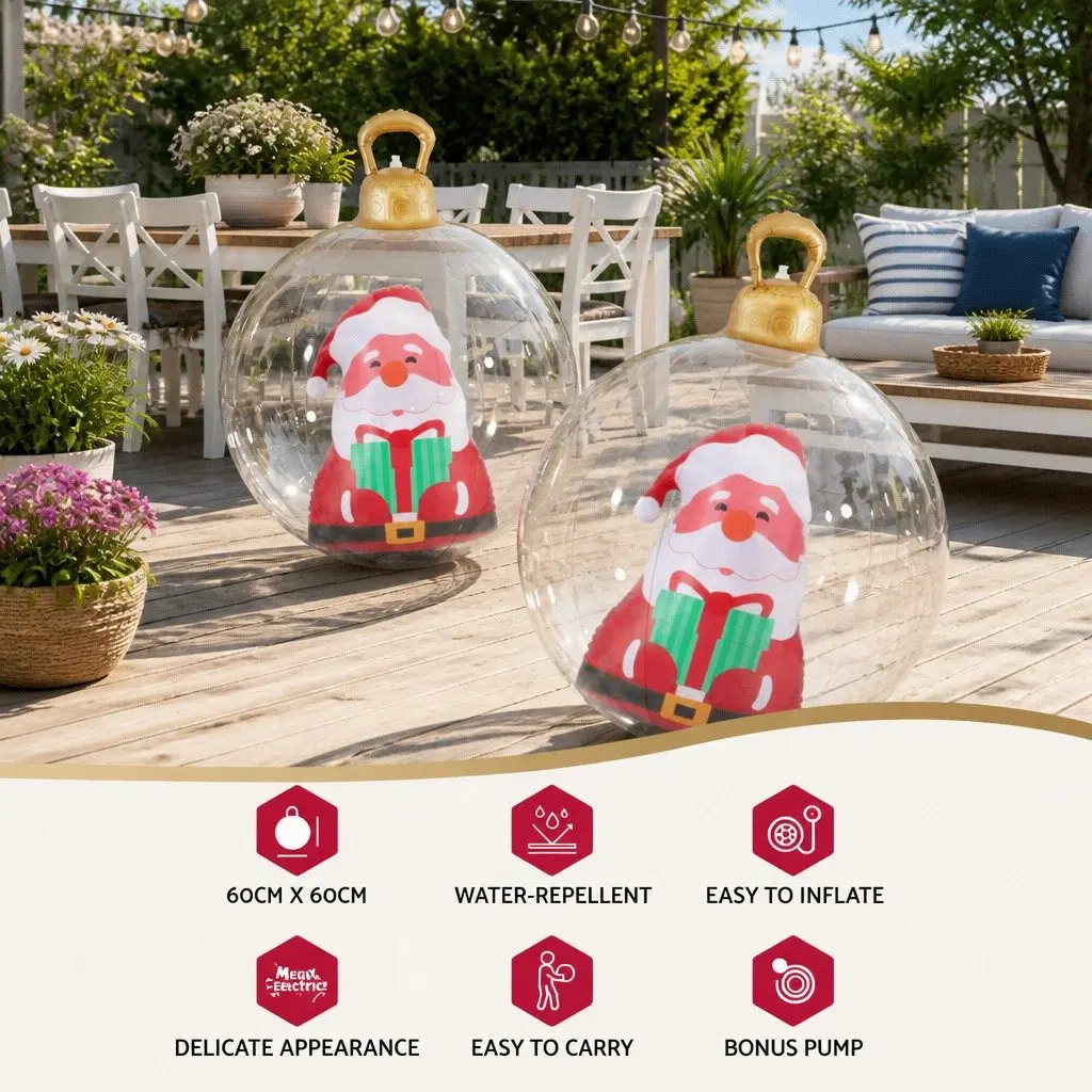 Giant 60cm Christmas Inflatable Bauble for Outdoors