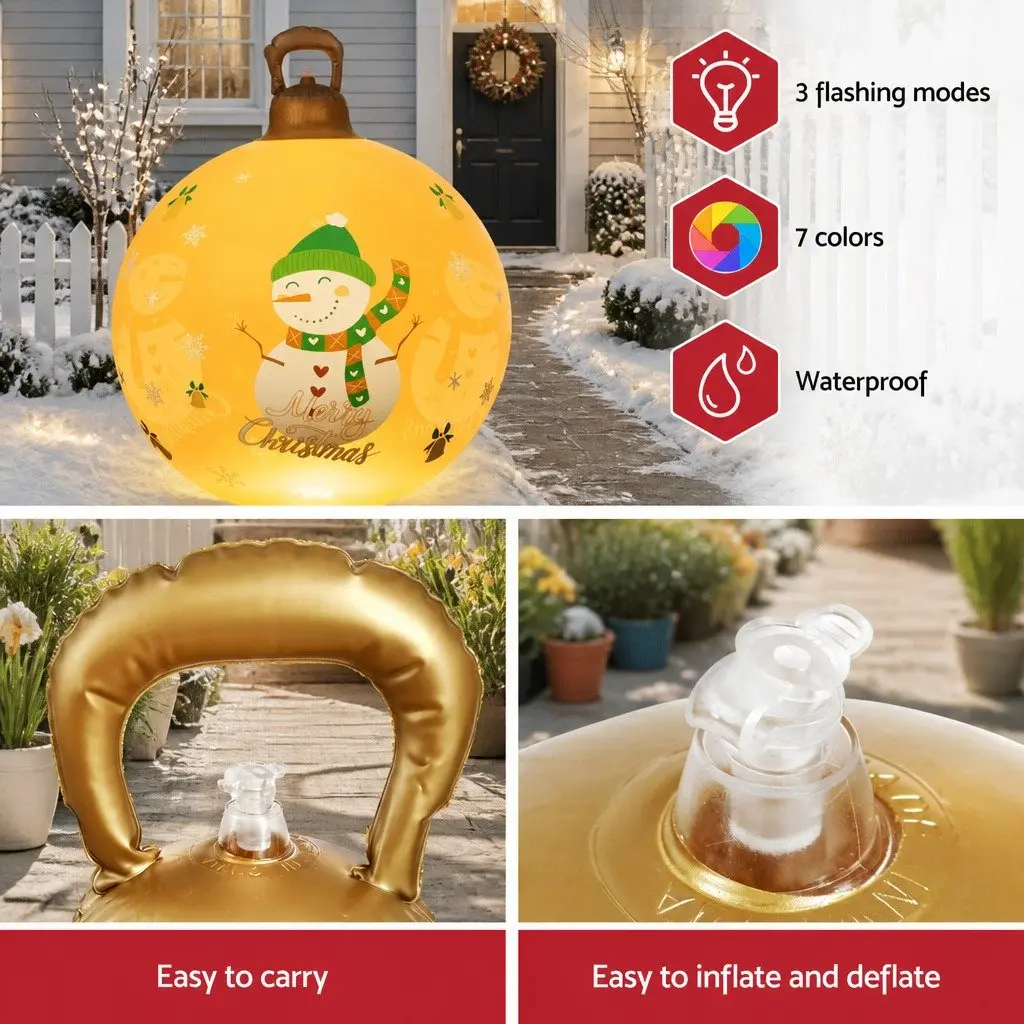 LED Illuminated Christmas Inflatable Ball 60cm