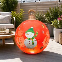 Durable 60cm Red Christmas Inflatable Ball with LED Lights