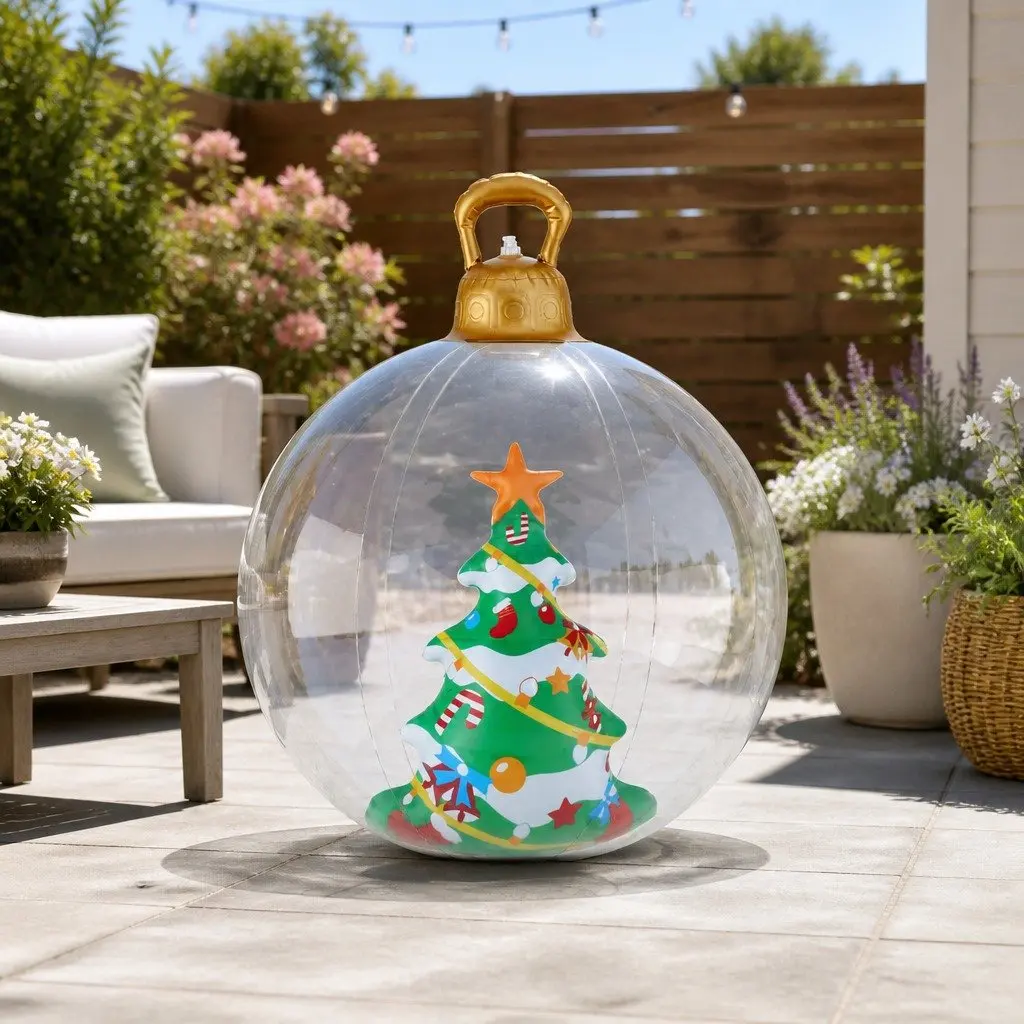 60cm Transparent Christmas Inflatable Bauble for Outdoors